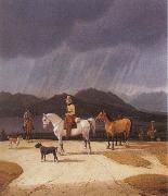 Wilhelm von Kobell Riders at the Tegernsee China oil painting reproduction